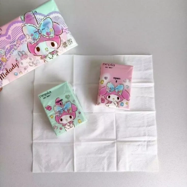Khăn tay Kitty Melody Sanrio Quế Chó: Khăn ăn túi nhỏ di động, giấy 85k giảm giá 9