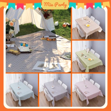 Khăn Trải Bàn Caro Hàn Quốc Chống Thấm Nước PVC - Thảm Picnic Dùng 1 Lần, Giá 32k