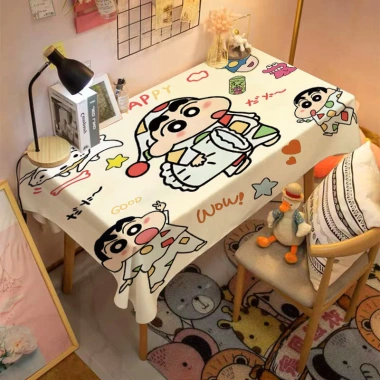 Khăn Trải Bàn Crayon Shin‑Chan Dễ Thương - Vải Chống Bụi, Trang Trí, Giá 77.464₫