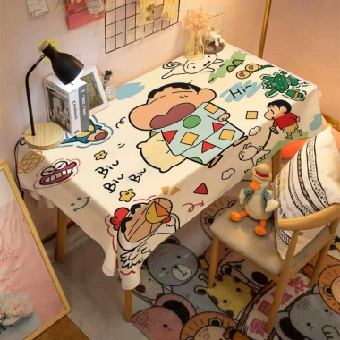 Khăn Trải Bàn Crayon Shin‑Chan Dễ Thương - Vải Chống Bụi, Trang Trí, Giá 77.464₫