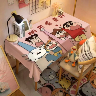 Khăn Trải Bàn Crayon Shin‑Chan Dễ Thương - Vải Chống Bụi, Trang Trí, Giá 77.464₫