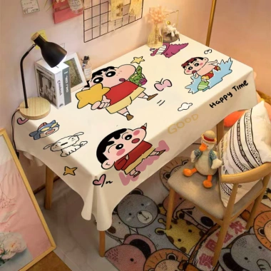 Khăn Trải Bàn Crayon Shin‑Chan Dễ Thương - Vải Chống Bụi, Trang Trí, Giá 77.464₫