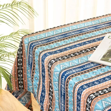 Khăn Trải Bàn Dày Dặn – Decor Dân Tộc Viền Ren, Picnic & Sofa, Giá 84.000₫