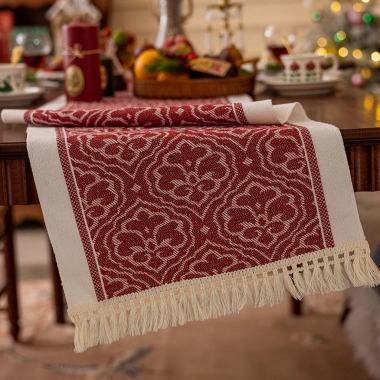 Khăn Trải Bàn Handmade Cotton Vải Lanh Đỏ - Trang Trí Tết 2.026, Chất Lượng Cao, Giá 107.892 VND 7