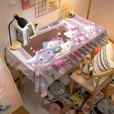 Khăn Trải Bàn Hellokitty Hoạt Hình Cô Gái Trái Tim - Vải Đệm Cà Phê Phòng Ký Túc Xá Giá Ưu Đãi 101.382₫ 9