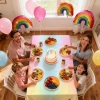 Khăn trải bàn nhựa dùng một lần Pastel Rainbow Iridescent 137x274cm - Chống thấm, tiệc cưới, sinh nhật, tiệc tắm bé 5