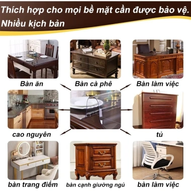 Khăn trải bàn PVC trong suốt không thấm nước, chống dầu, chống trơn trượt - Giá chỉ 18.510 VND 7