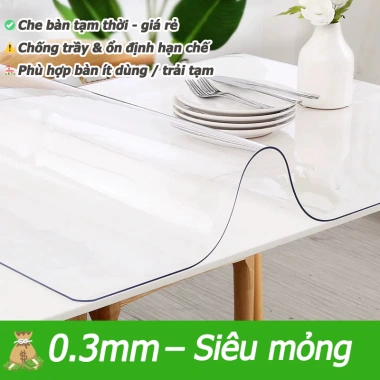 Khăn trải bàn PVC trong suốt không thấm nước, chống dầu, chống trơn trượt - Giá chỉ 18.510 VND 10