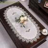 Khăn trải bàn ren ADAMESUO hình bầu dục thêu hoa Dacron - Giặt được, kiểu Châu Âu