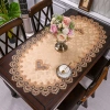 Khăn trải bàn ren ADAMESUO hình bầu dục thêu hoa Dacron - Giặt được, kiểu Châu Âu 6