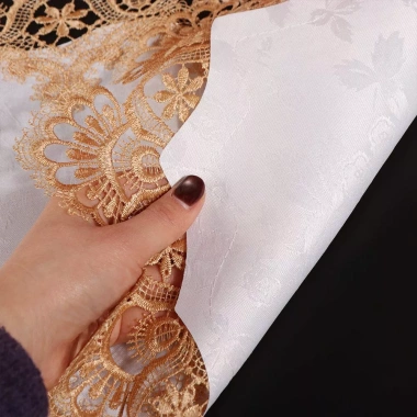 Khăn trải bàn ren ADAMESUO hình bầu dục thêu hoa Dacron - Giặt được, kiểu Châu Âu 9 Khăn trải bàn ren ADAMESUO hình bầu dục thêu hoa Dacron - Giặt được, kiểu Châu Âu 9