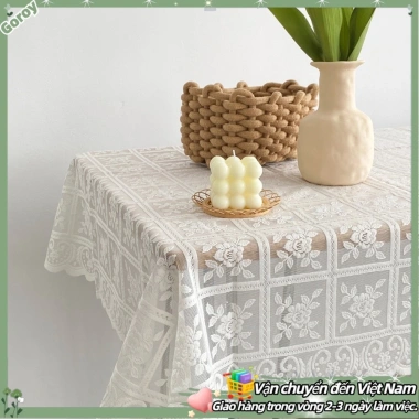 Khăn trải bàn ren thêu Bắc Âu, chống bụi, trang trí tinh tế, giao hàng địa phương
