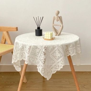 Khăn trải bàn ren thêu Bắc Âu, chống bụi, trang trí tinh tế, giao hàng địa phương