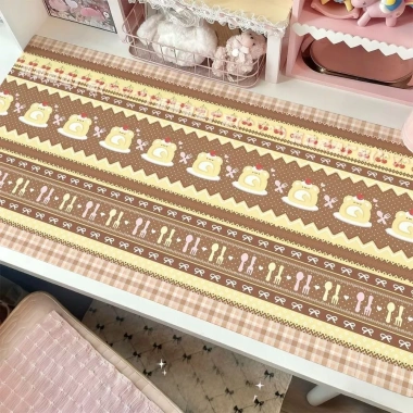 Khăn trải bàn ROLY dâu hoạt hình, tấm lót chống trượt lanh-cotton - Giá 83.268 VND 5