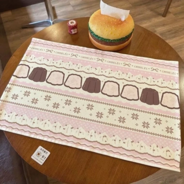 Khăn trải bàn ROLY dâu hoạt hình, tấm lót chống trượt lanh-cotton - Giá 83.268 VND 9