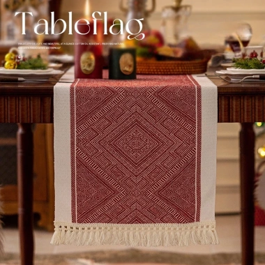 Khăn trải bàn Tết vải cotton lanh đỏ – Trang trí lễ hội, giá ưu đãi 107.892 VND 9
