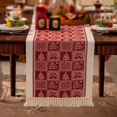 Khăn trải bàn Tết vải cotton lanh đỏ – Trang trí lễ hội, giá ưu đãi 107.892 VND 10