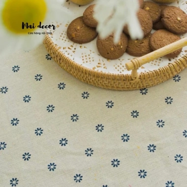 Khăn Trải Bàn Vải Lanh Hoạ Tiết Hoa Vintage Đủ Màu Thảm Picnic Viền Cạnh 79.000₫