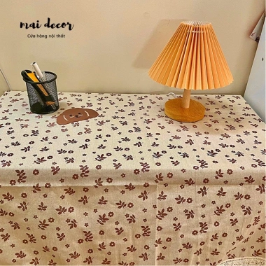Khăn Trải Bàn Vải Lanh Hoạ Tiết Hoa Vintage Đủ Màu Thảm Picnic Viền Cạnh 79.000₫