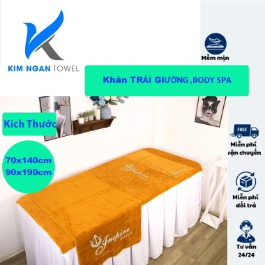 Khăn Trải Giường Spa 90x190 & 70x140 - Dày dặn, thấm hút tốt, phơi nhanh giảm 20%