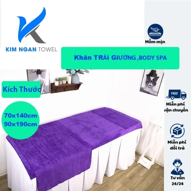 Khăn Trải Giường Spa 90x190 & 70x140 - Dày dặn, thấm hút tốt, phơi nhanh giảm 20%