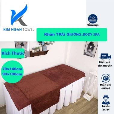 Khăn Trải Giường Spa 90x190 & 70x140 - Dày dặn, thấm hút tốt, phơi nhanh giảm 20%