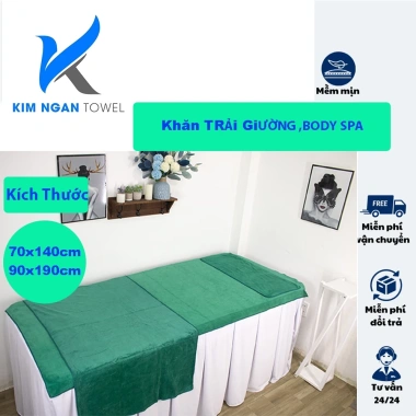 Khăn Trải Giường Spa 90x190 & 70x140 - Dày dặn, thấm hút tốt, phơi nhanh giảm 20%