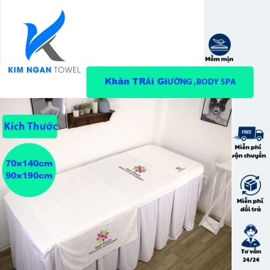 Khăn Trải Giường Spa 90x190 & 70x140 - Dày dặn, thấm hút tốt, phơi nhanh giảm 20%