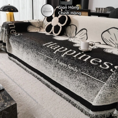 Khăn Trải Sofa Cao Cấp 2 Mặt Họa Tiết Đẹp Mắt - Chống Bụi, Mèo Cào, Thảm Picnic Dã Ngoại KENHOME 2
