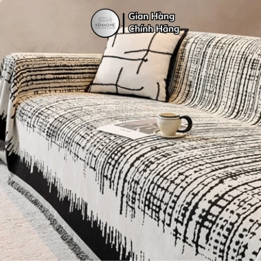 Khăn Trải Sofa Cao Cấp 2 Mặt Họa Tiết Đẹp Mắt - Chống Bụi, Mèo Cào, Thảm Picnic Dã Ngoại KENHOME 5