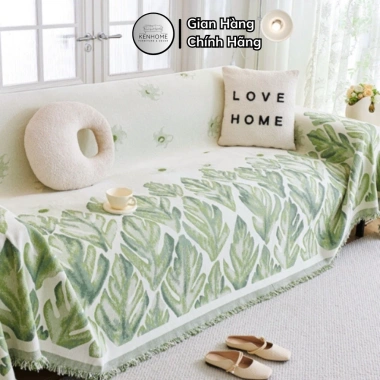 Khăn Trải Sofa Cao Cấp 2 Mặt Họa Tiết Đẹp Mắt - Chống Bụi, Mèo Cào, Thảm Picnic Dã Ngoại KENHOME 6