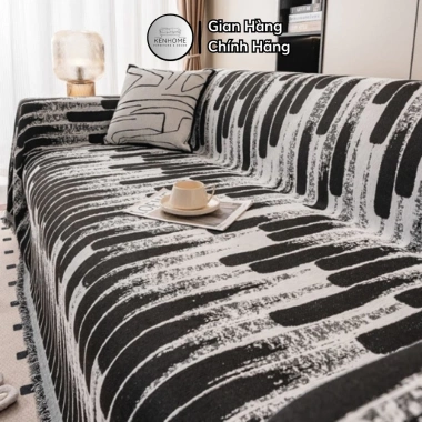 Khăn Trải Sofa Cao Cấp 2 Mặt Họa Tiết Đẹp Mắt - Chống Bụi, Mèo Cào, Thảm Picnic Dã Ngoại KENHOME 7