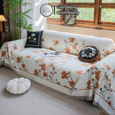 Khăn Trải Sofa Cao Cấp 2 Mặt Họa Tiết Đẹp Mắt - Chống Bụi, Mèo Cào, Thảm Picnic Dã Ngoại KENHOME 8