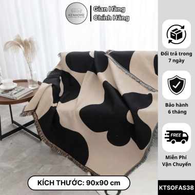 Khăn Trải Sofa Họa Tiết Hoa Nâu Sữa - Thảm Picnic Chống Bẩn 525.000đ KENHOME 10