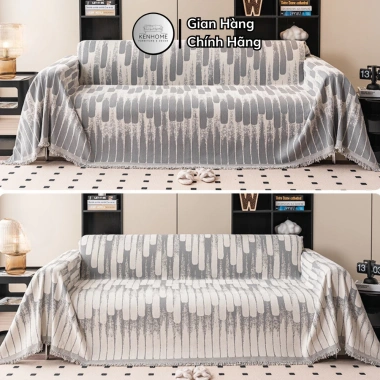 Khăn Trải Sofa KENHOME Họa Tiết Kẻ Sọc Chống Bám Bụi, Lịch Lãm Quý Phái 432.500₫