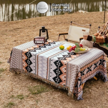 Khăn Trải Sofa Thổ Cẩm Mông Cổ - Đa Dụng Picnic Gia Đình KENHOME 175k