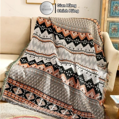 Khăn Trải Sofa Thổ Cẩm Mông Cổ - Đa Dụng Picnic Gia Đình KENHOME 175k