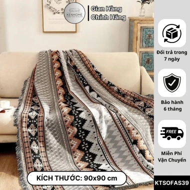 Khăn Trải Sofa Thổ Cẩm Mông Cổ - Đa Dụng Picnic Gia Đình KENHOME 175k