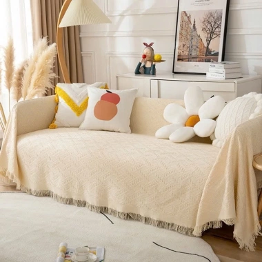 Khăn trải sofa tua rua decor Tết - Mền sofa & thảm ngủ, chỉ 86.000₫ TiTi Decor 7