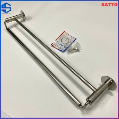 Khăn treo nhà tắm inox 304 KAWACO cao cấp - Vắt khăn đôi không gỉ, sáng bóng, 58k