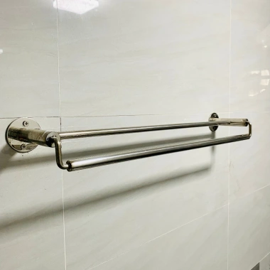 Khăn treo nhà tắm inox 304 KAWACO cao cấp - Vắt khăn đôi không gỉ, sáng bóng, 58k