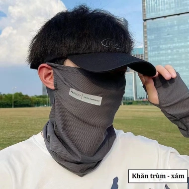 Khăn trùm chống nắng nam nữ vải lụa lạnh, đạp xe mùa hè, bảo vệ UV, chỉ 34.000đ