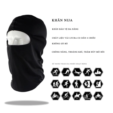 Khăn Trùm Đầu Ninja Fullface Kiêm Khẩu Trang Chống Nắng Chống Bụi Giá 28.000 VND