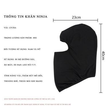 Khăn Trùm Đầu Ninja Fullface Kiêm Khẩu Trang Chống Nắng Chống Bụi Giá 28.000 VND