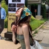 Khăn trùm đầu nữ dệt kim đa màu sắc ren, giao hàng địa phương, giá 36.850 đồng 3