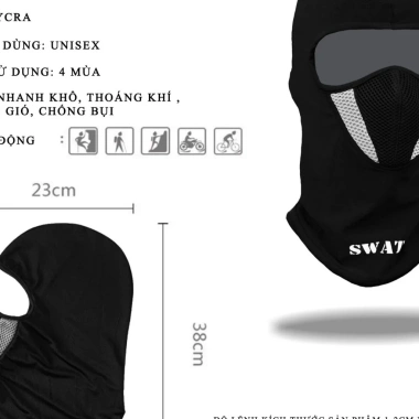 Khăn trùm đầu Swat X2 vải lưới thoáng mát thấm mồ hôi, thoáng khí cho phượt du lịch 4 Khăn trùm đầu Swat X2 vải lưới thoáng mát thấm mồ hôi, thoáng khí cho phượt du lịch 4