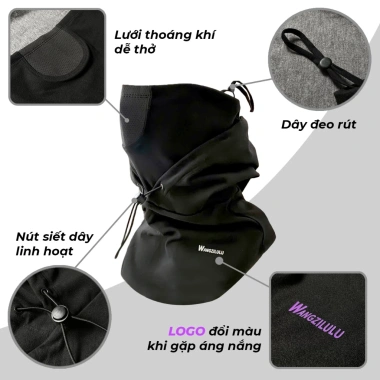 Khăn Trùm Hoodie Ninja Nữ Che Kín Mặt UPF50+ Thấm Hút Mồ Hôi Co Giãn - 89.000đ 6 Khăn Trùm Hoodie Ninja Nữ Che Kín Mặt UPF50+ Thấm Hút Mồ Hôi Co Giãn - 89.000đ 6