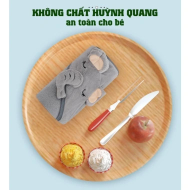 Khăn ủ quấn bé BeeOn 80x80cm Khăn tắm choàng mũ thú, mềm mại thấm hút, chỉ 90.000 VND 5