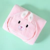 Khăn ủ quấn bé sơ sinh 80x80cm mũ thú xinh, vải mềm mại thấm hút, giá ưu đãi 90.000đ 3