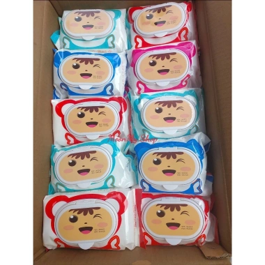 Khăn ướt Baby LUCK 650g 17x20cm không mùi, vải bi dày dặn - Thùng 15 gói, giá sỉ 77.000₫